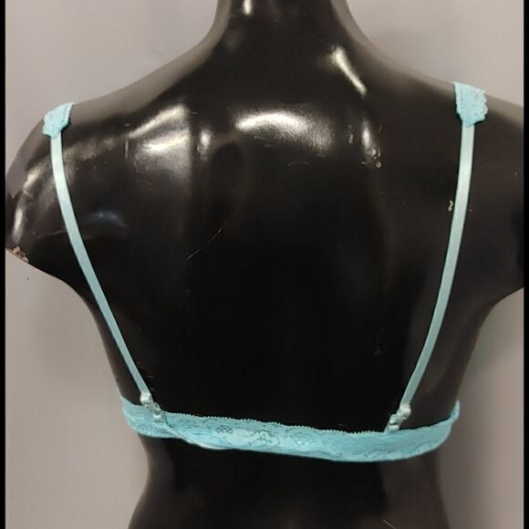 LADIES TURQUOUSE SEXY SHEAR SEE THROUGH TOP L-XL - Picture 4 of 5